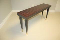 Long French Modern Exotic Macassar Ebony Console Table, circa 1940s