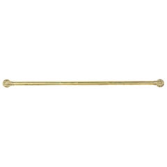 Antique Long French Brass Hand Rail or Towel Bar with Beaded Motif, circa 1900