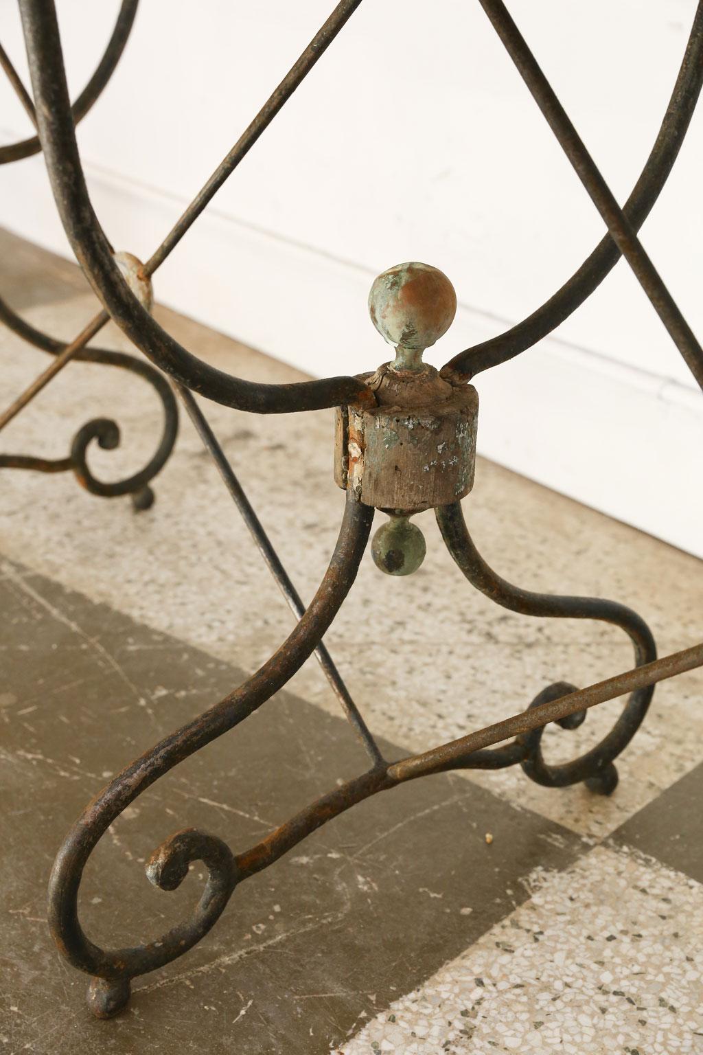 Neoclassical Long French Console with Marble Top