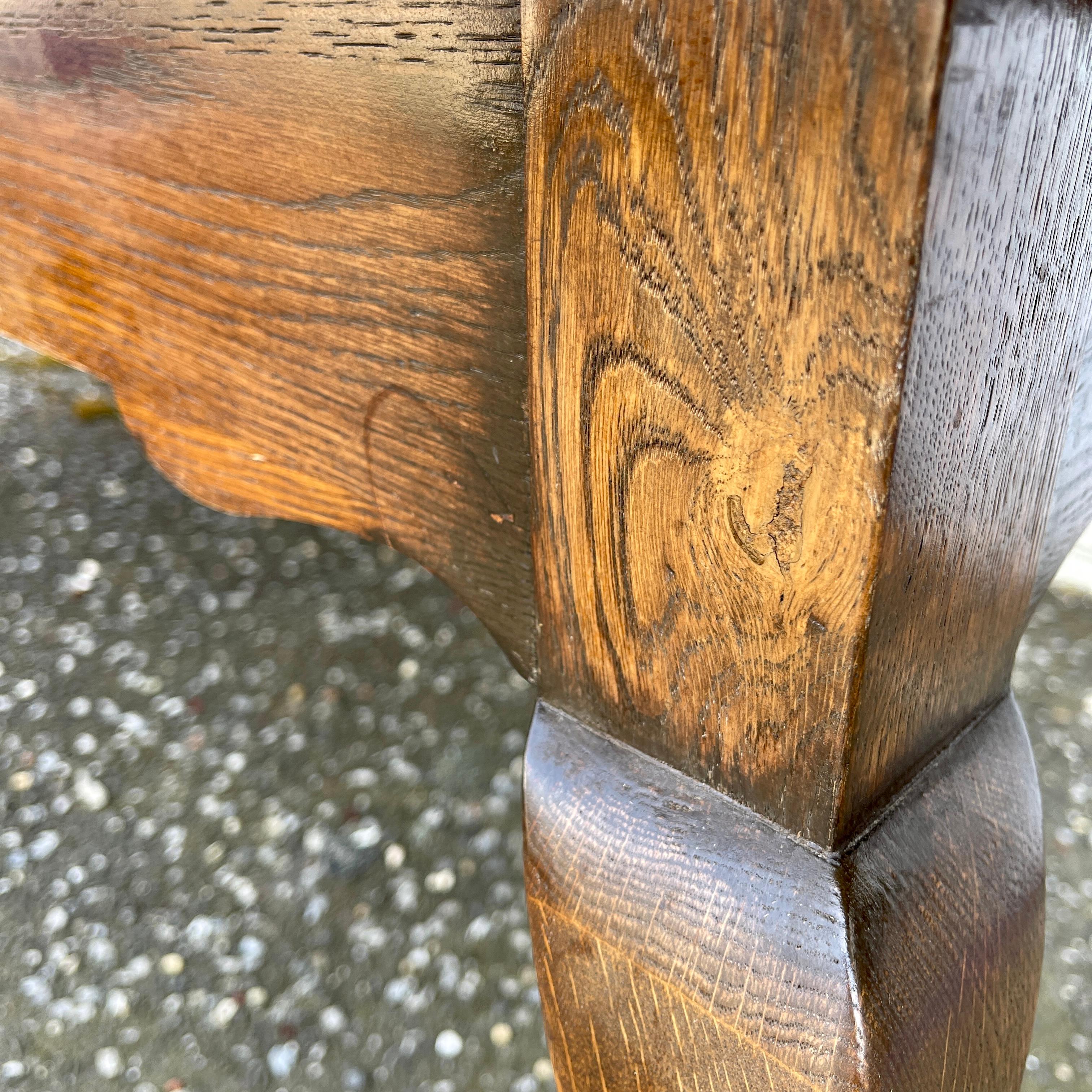 Long French Country Provincial Parquet Top Extension Farm Table 6
