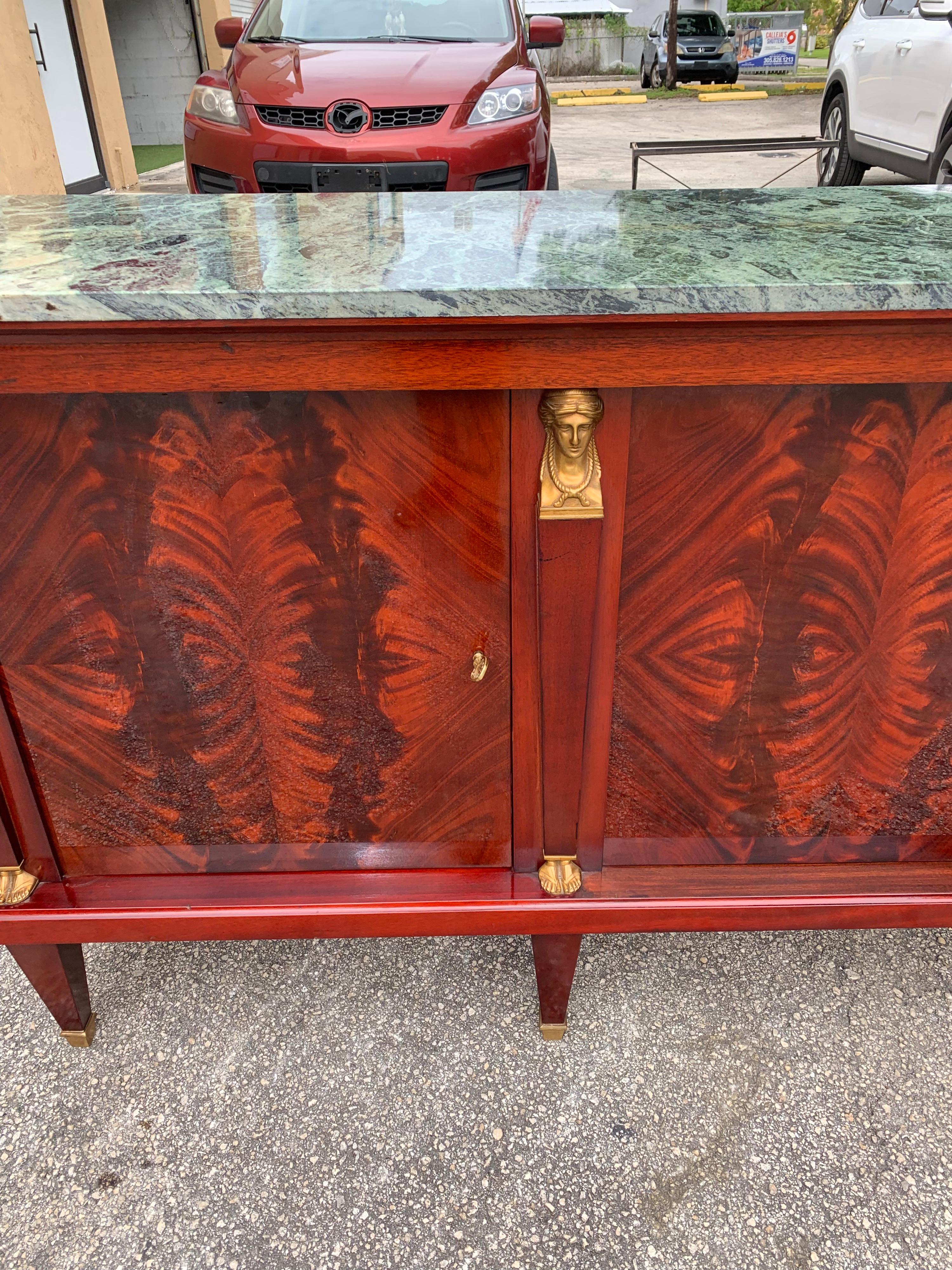 Long French Empire Mahogany Sideboard / Buffet, 1910s For Sale 13