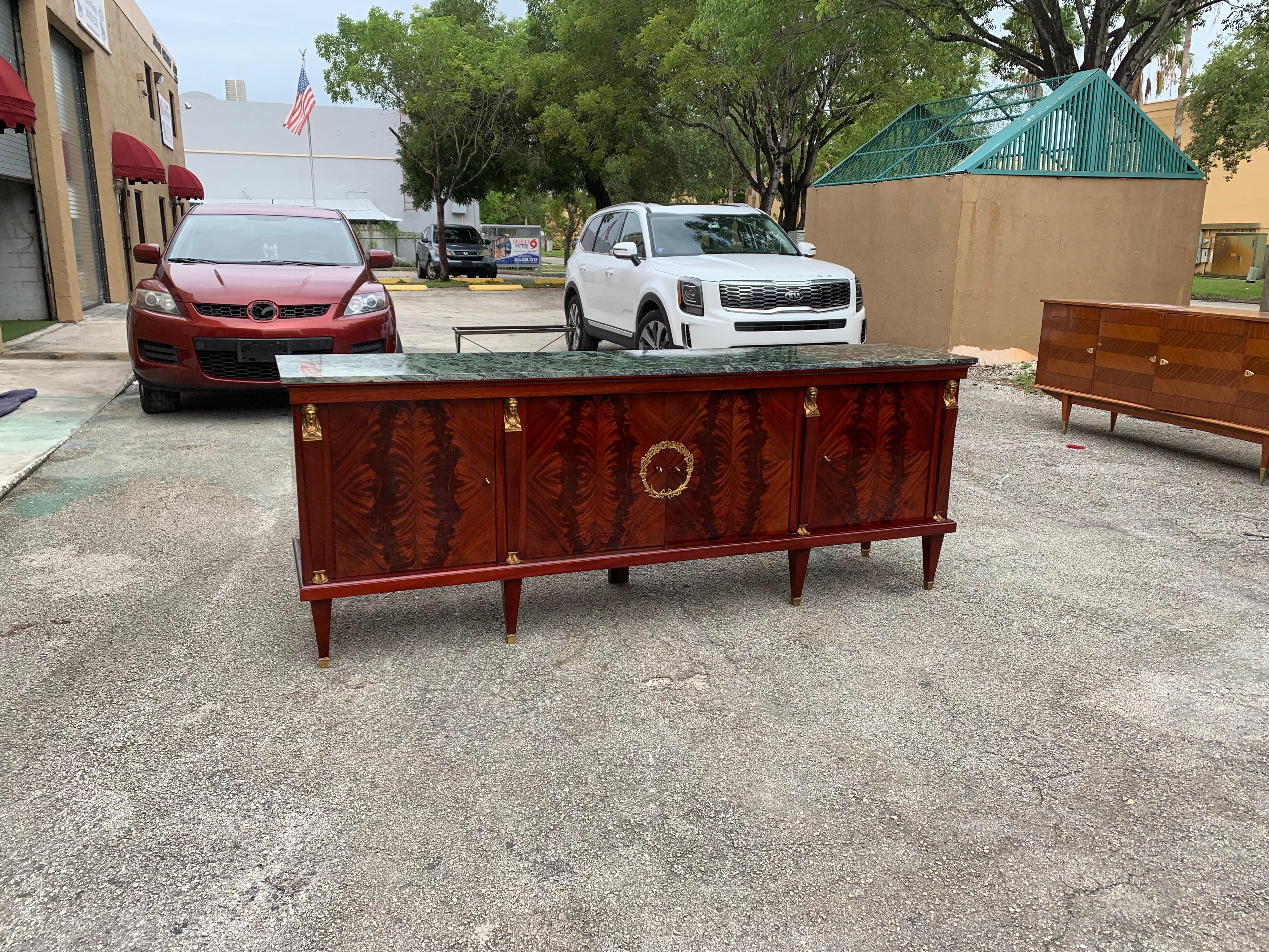 Long French Empire Mahogany Sideboard / Buffet, 1910s For Sale 2