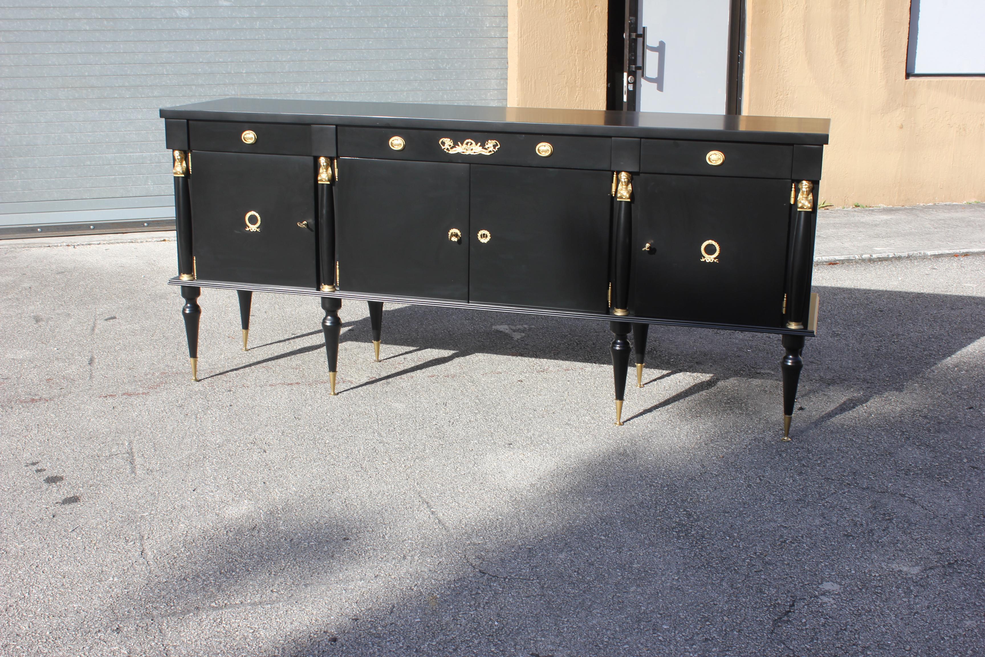 Long French Empire Style Antique Sideboard or Buffet, circa 1920s 7