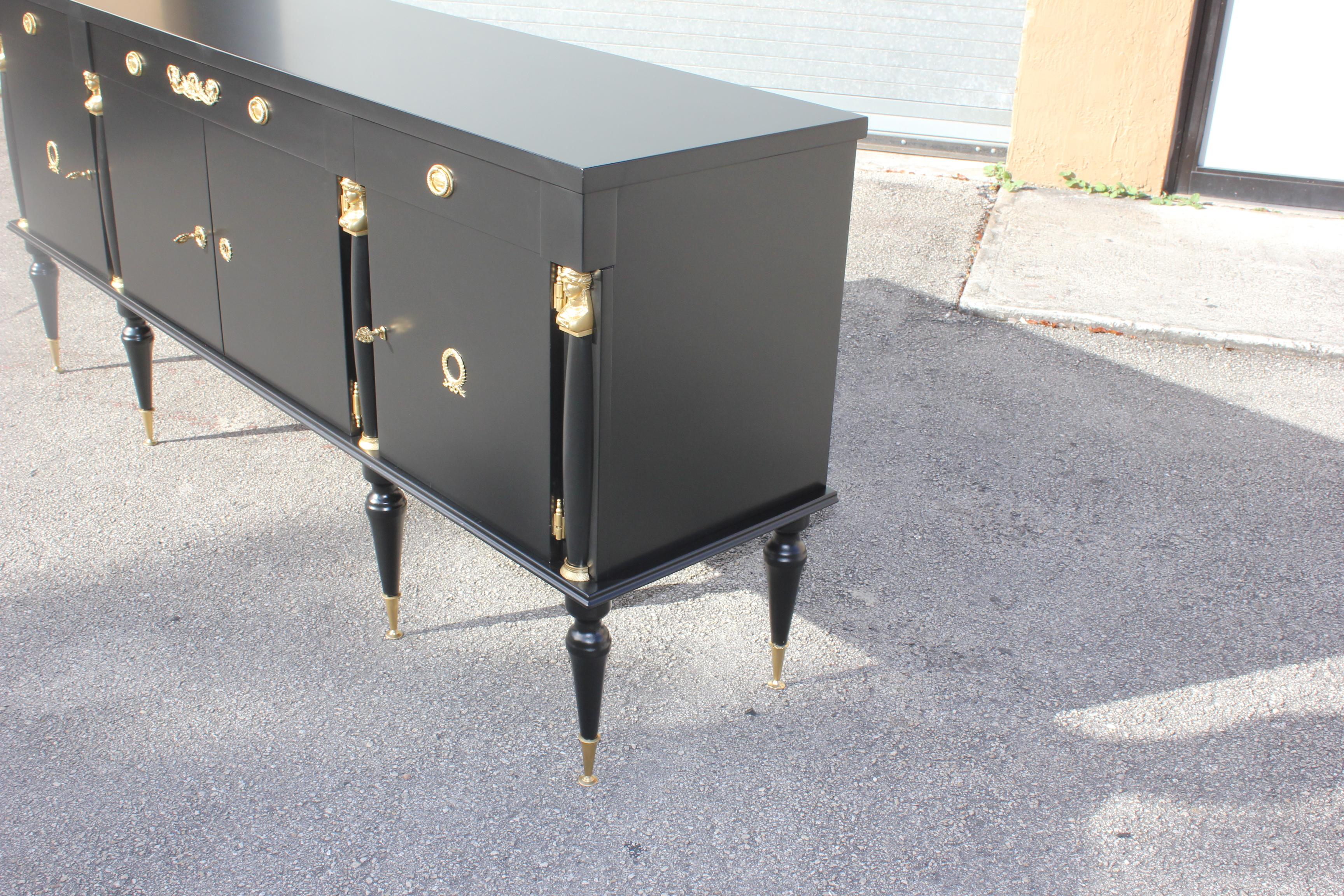 Long French Empire Style Antique Sideboard or Buffet, circa 1920s 9