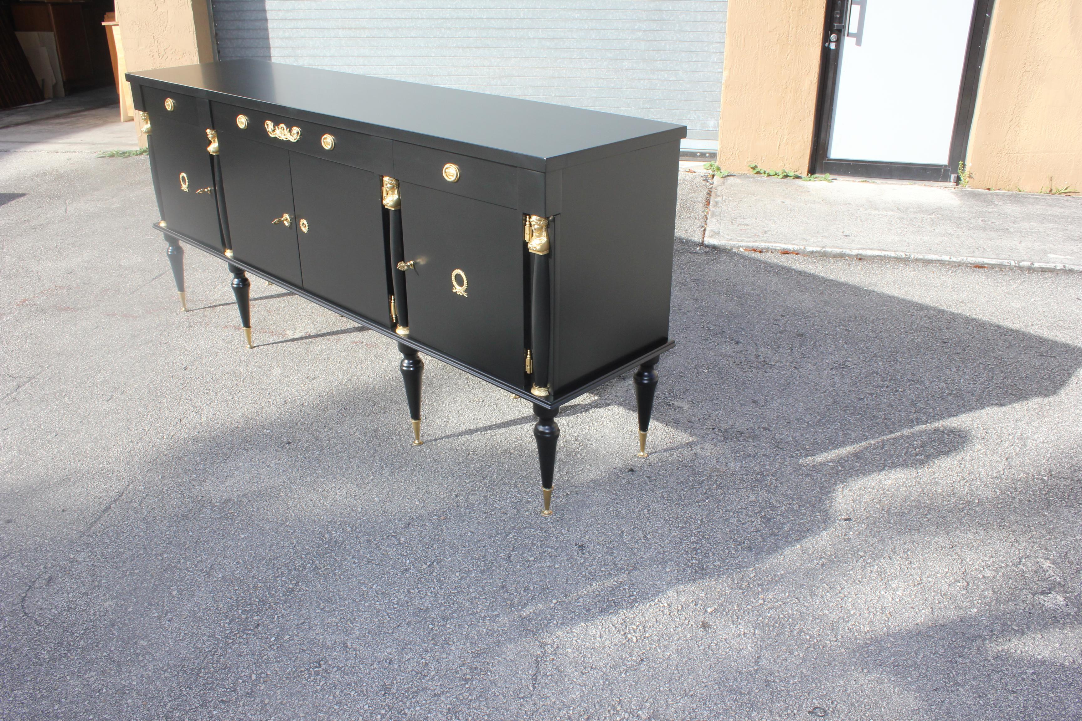 Long French Empire Style Antique Sideboard or Buffet, circa 1920s 2