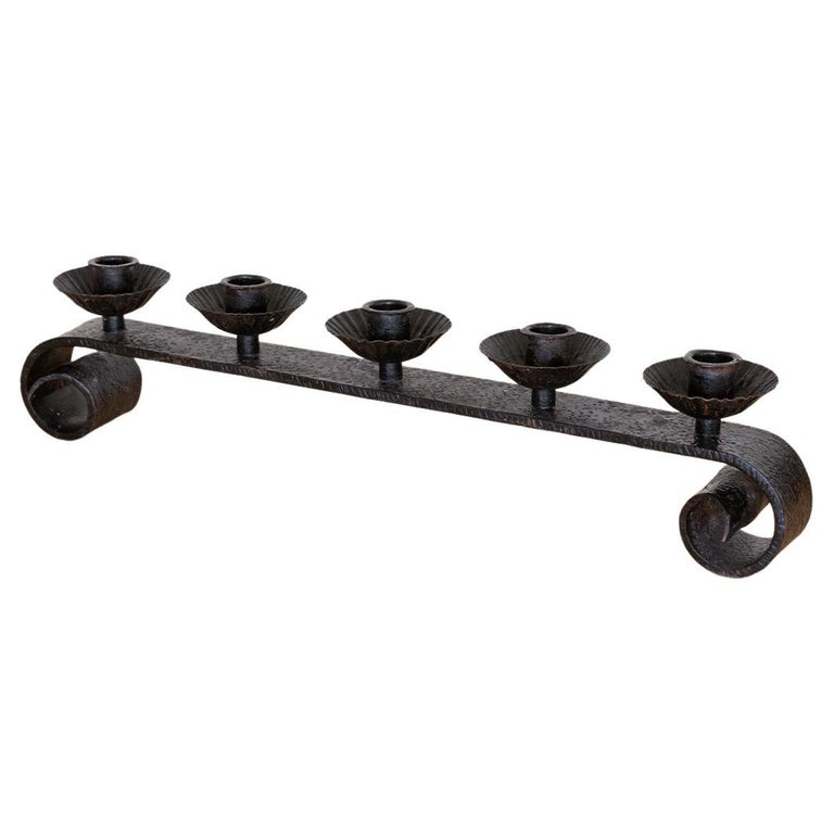 Long French Iron Candlestick For Sale at 1stDibs