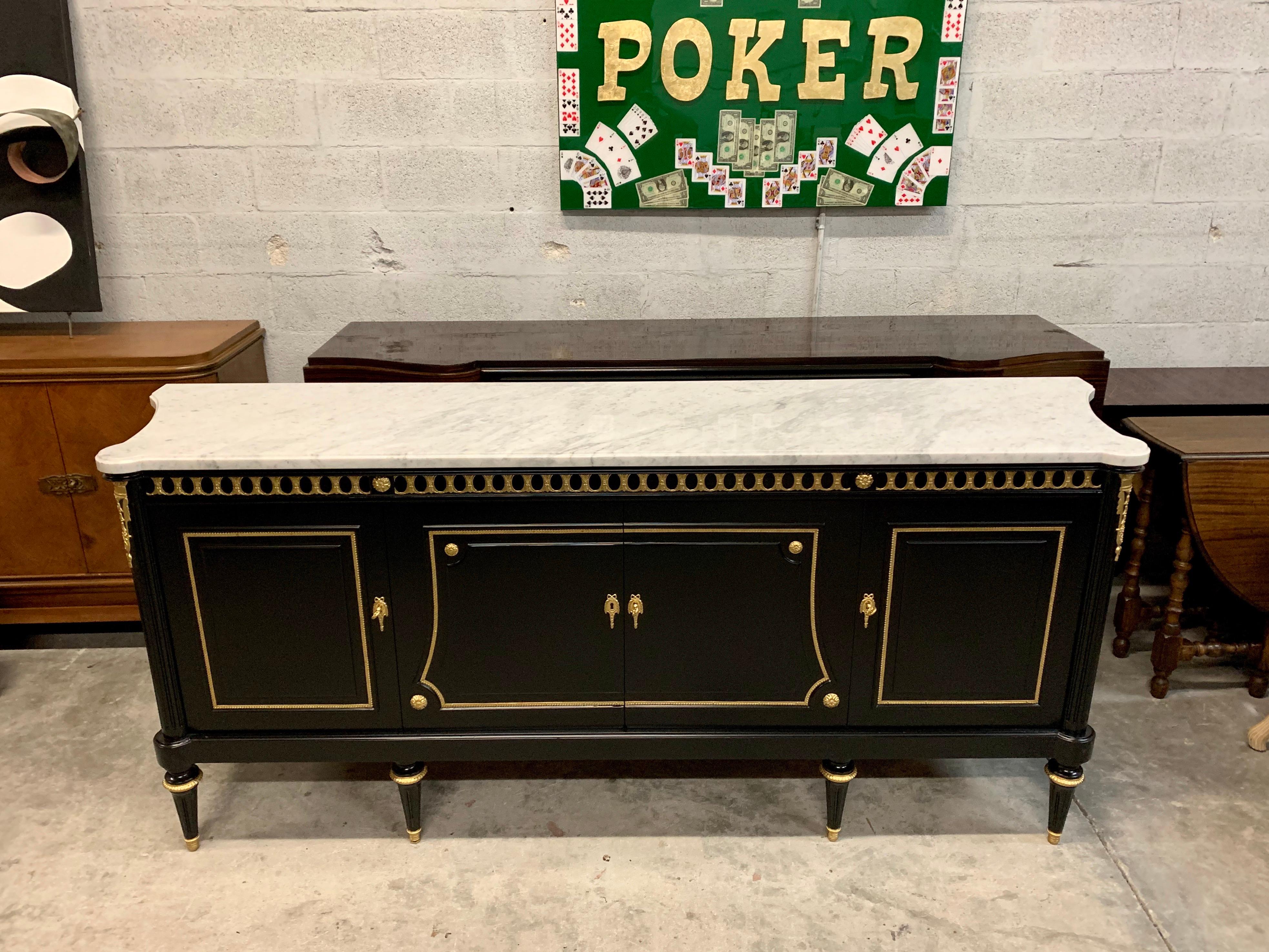 Long French Sideboard or Buffet or Credenzas, circa 1910s In Good Condition In Hialeah, FL