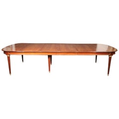 Long French Louis XVI Style Mahogany Maison Jansen Attributed Dining Table C1930