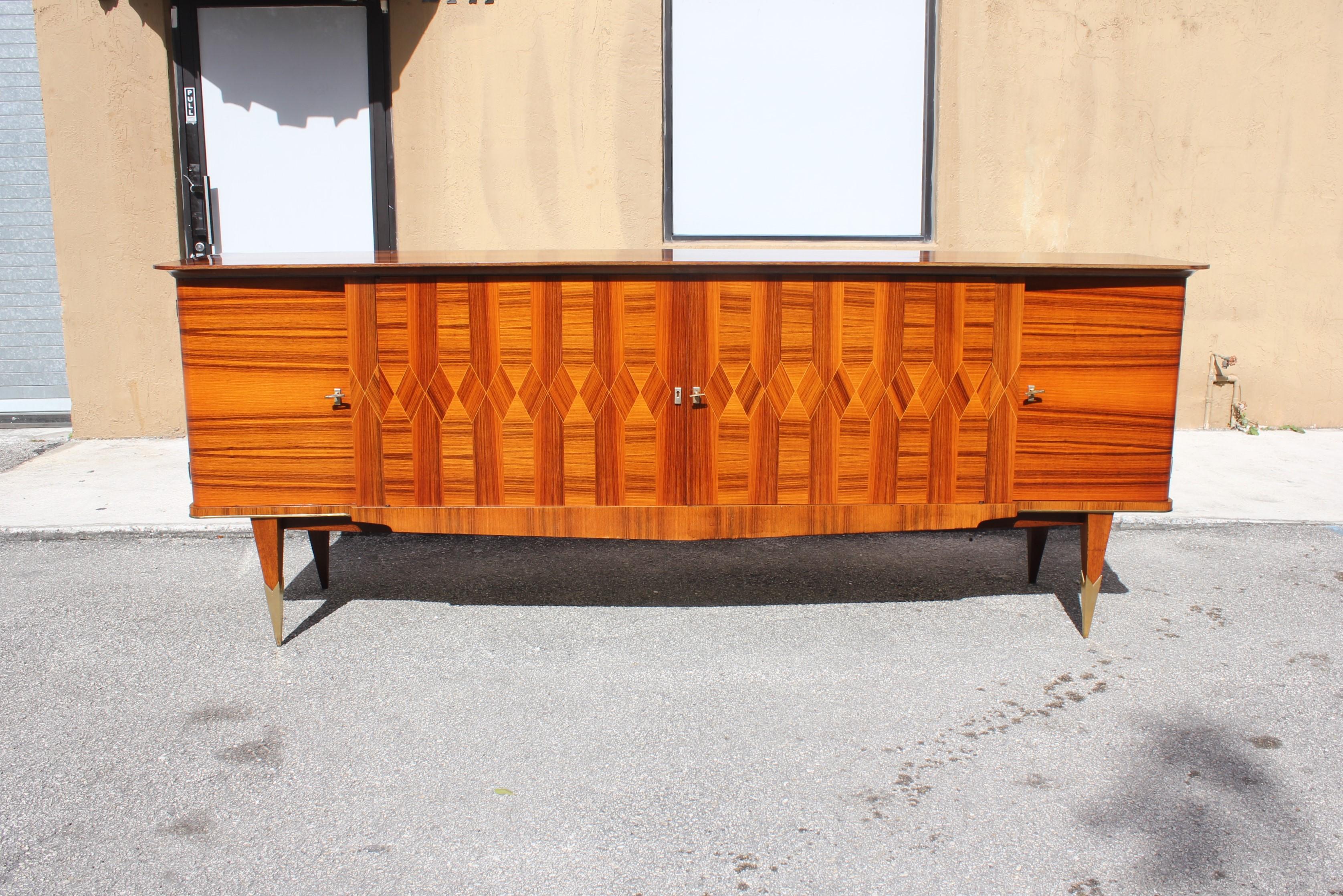 Long French Modern Macassar Ebony Buffet / Credenzas / Sideboard 8