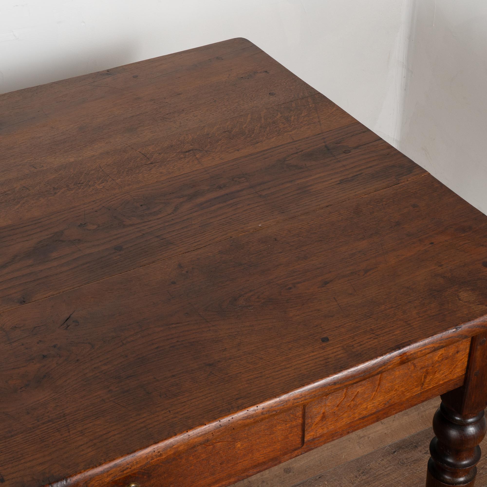 Long French Oak Console Table with Two Drawers, circa 1840-60 2
