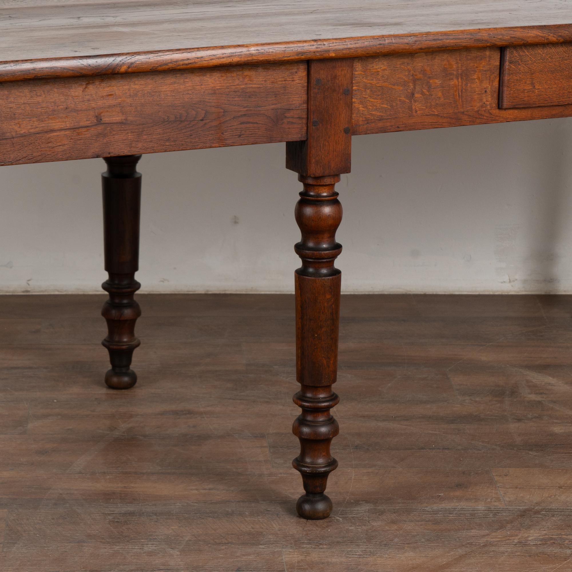 Long French Oak Console Table with Two Drawers, circa 1840-60 3