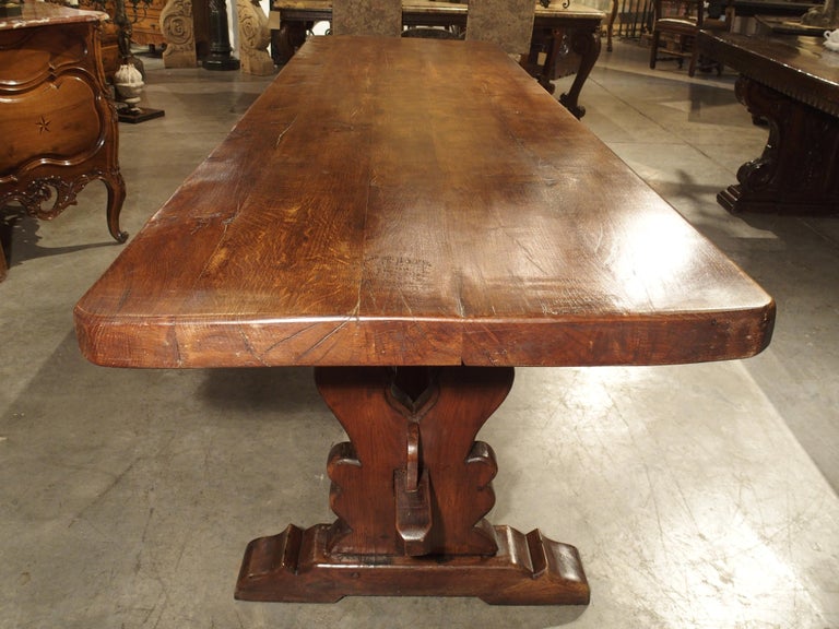 Long French Oak Dining Table Made from 18th Century Beams For Sale 9