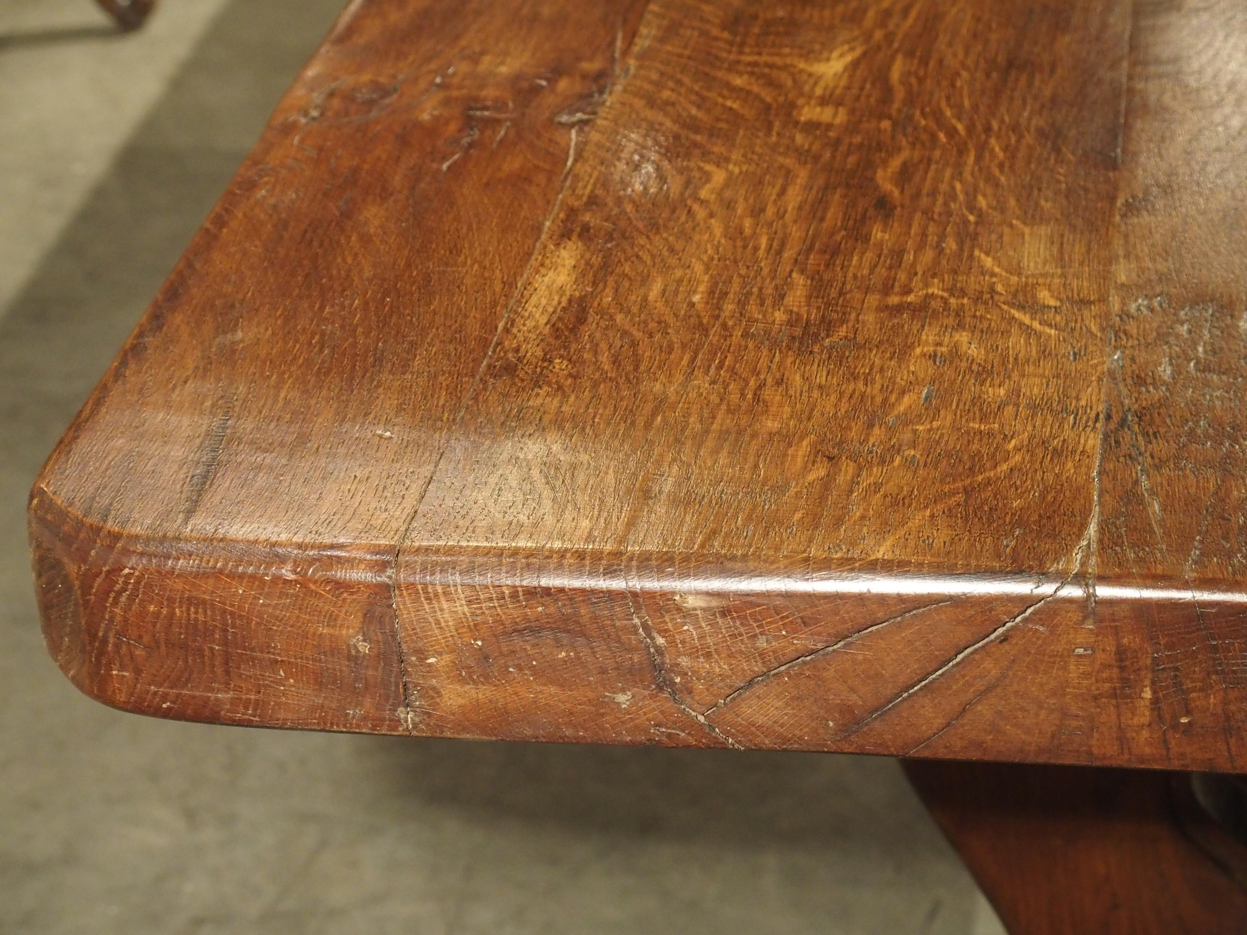 Long French Oak Dining Table Made from 18th Century Beams 7