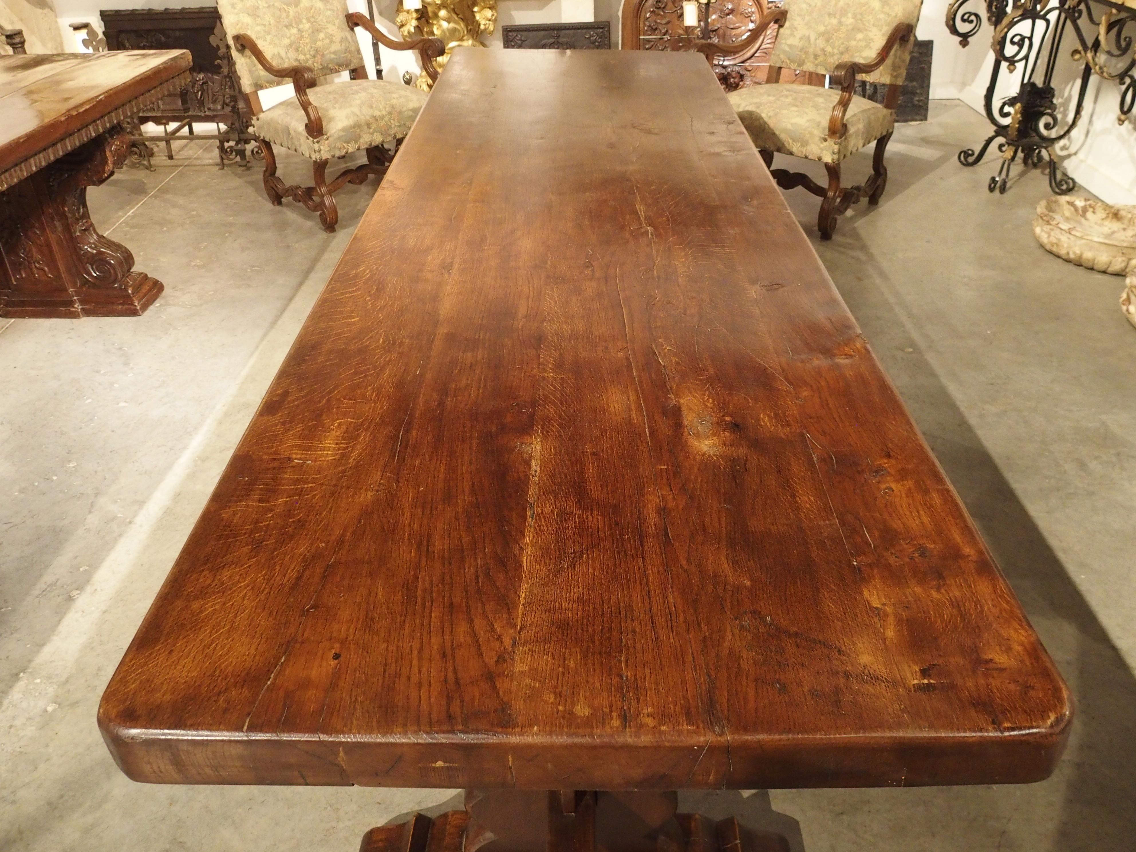 Long French Oak Dining Table Made from 18th Century Beams 1