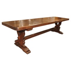 Antique Long French Oak Dining Table Made from 18th Century Beams