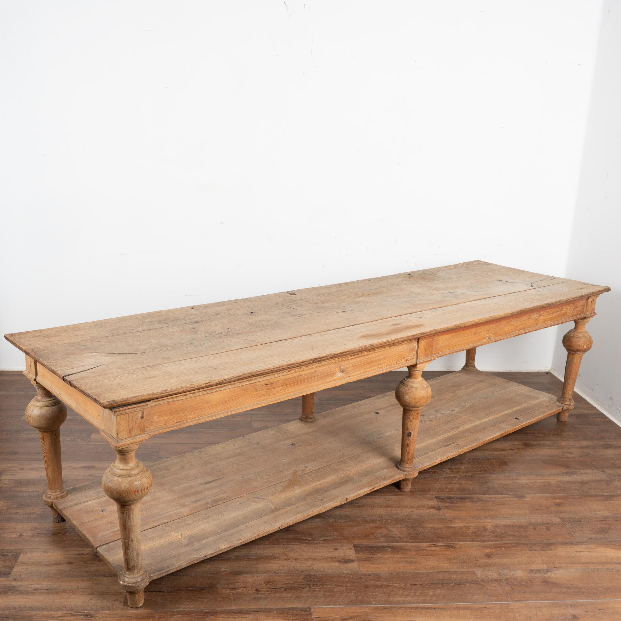 Long French Oak Drapers Table With Shelf, France circa 1820-40 2