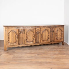 Long French Oak Four Door Sideboard Buffet
