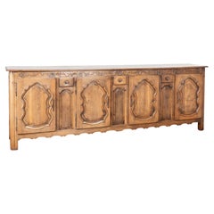 Long French Oak Four Door Sideboard Buffet