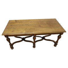 Antique Long French Provincial Walnut Coffee Table  This is a pretty piece  