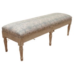 Antique Long French Upholstered Window Seat