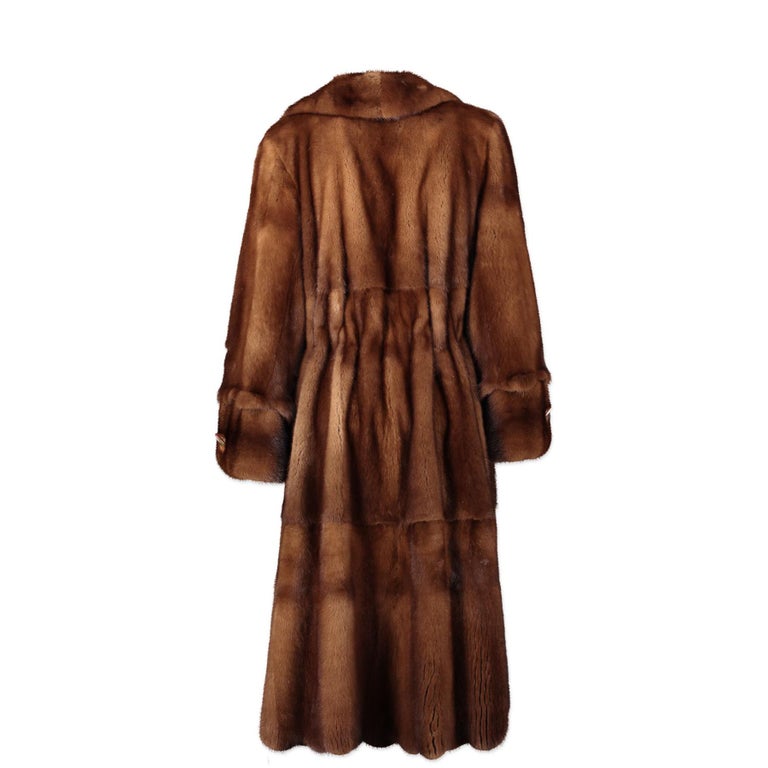 Long Fur Silk Lining Coat For Sale at 1stDibs