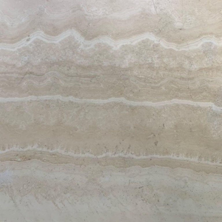 Long Geometric Cream Travertine Stone Coffee Table at 1stDibs