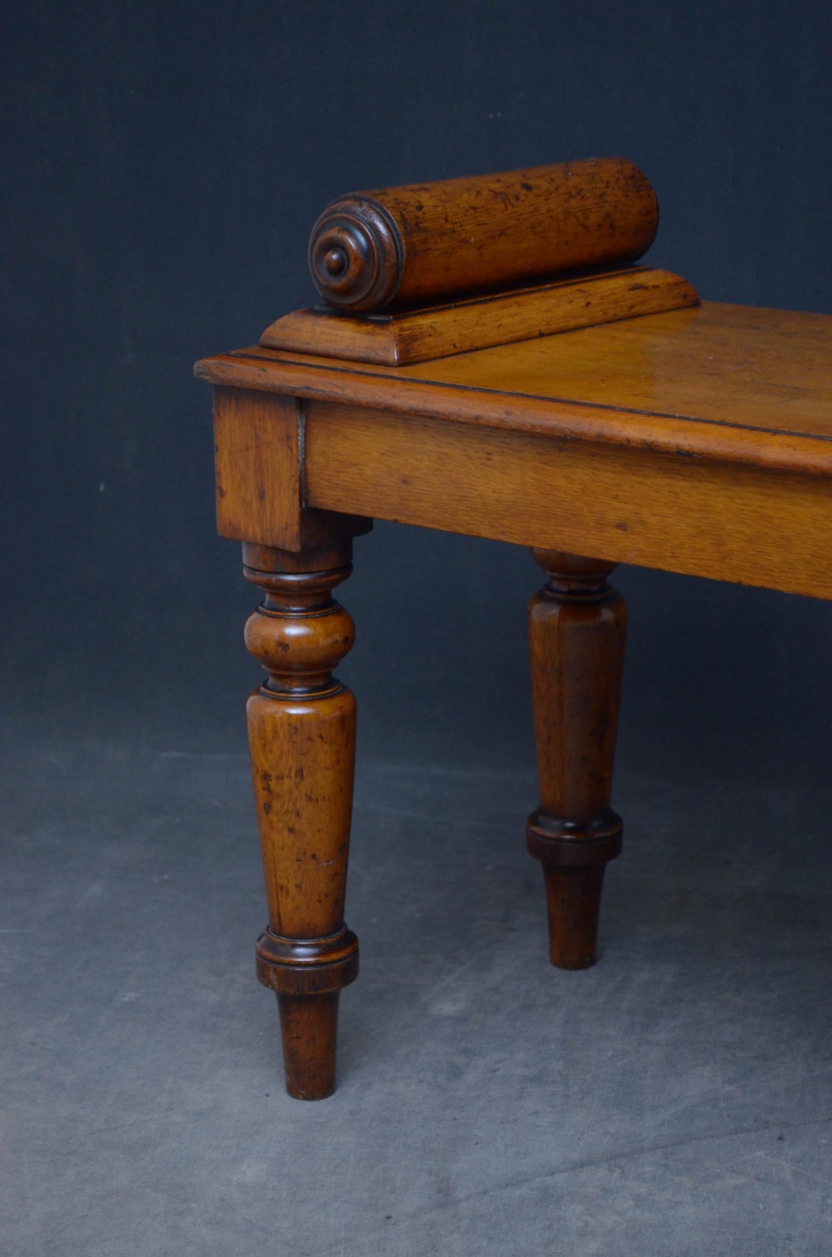 Long George IV Oak Hall Bench In Good Condition In Whaley Bridge, GB