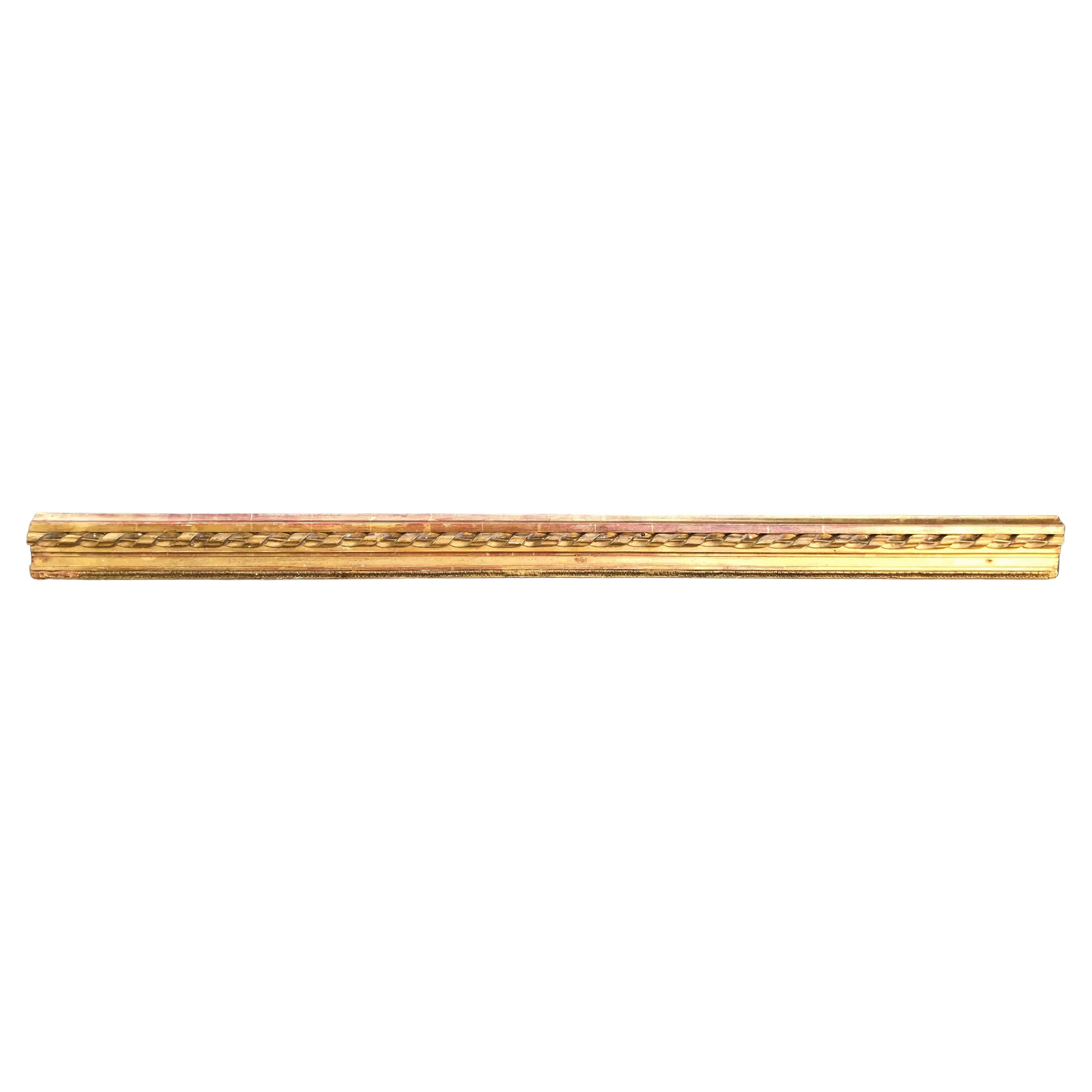 Long Giltwood Turned Rope Giltwood Dentil Fragment