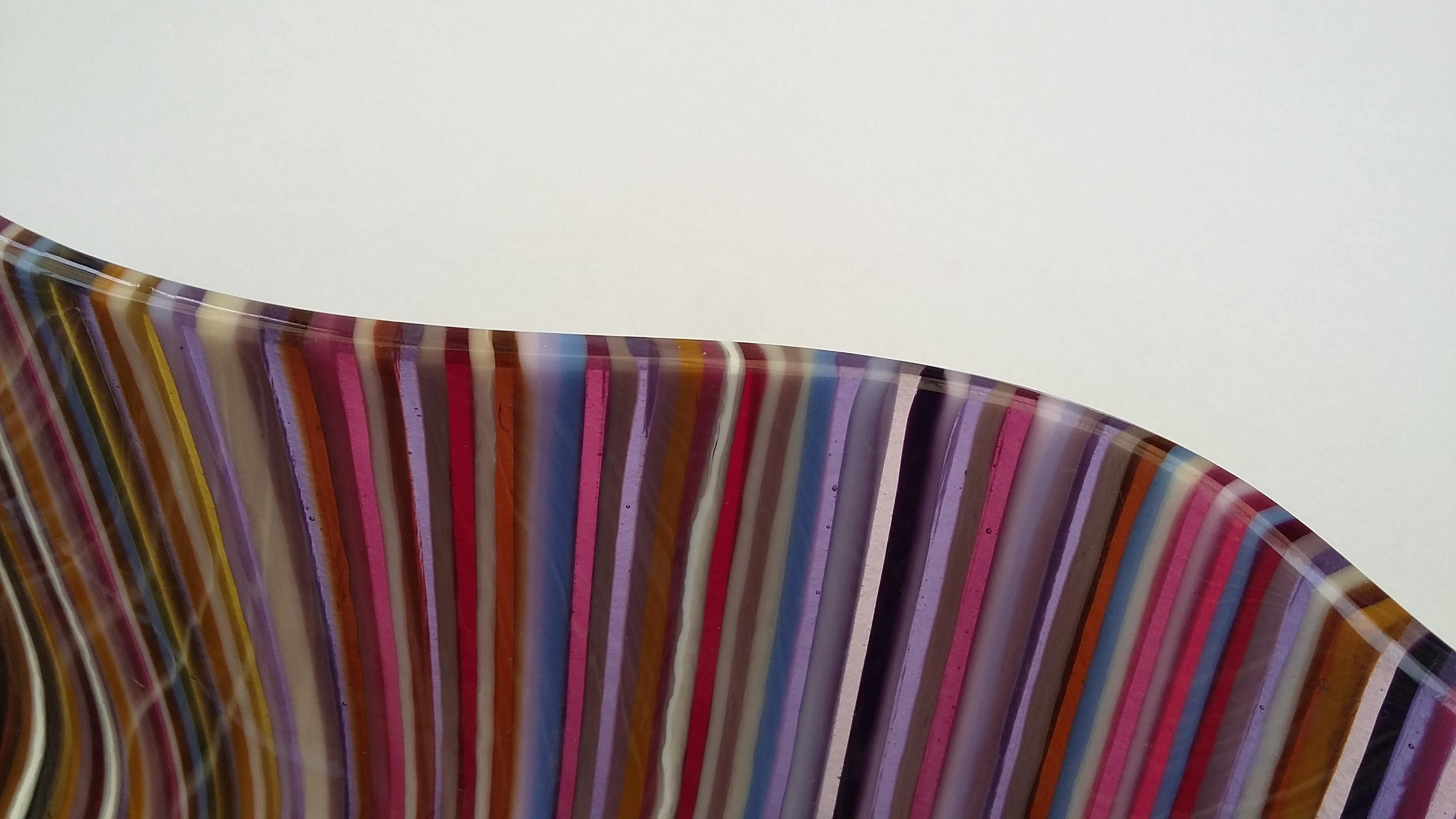 Mexican Long Glass Multi-Color Barcode Centrepiece by Orfeo Quagliata For Sale