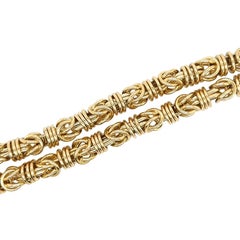 Long Gold Byzantine Link Necklace