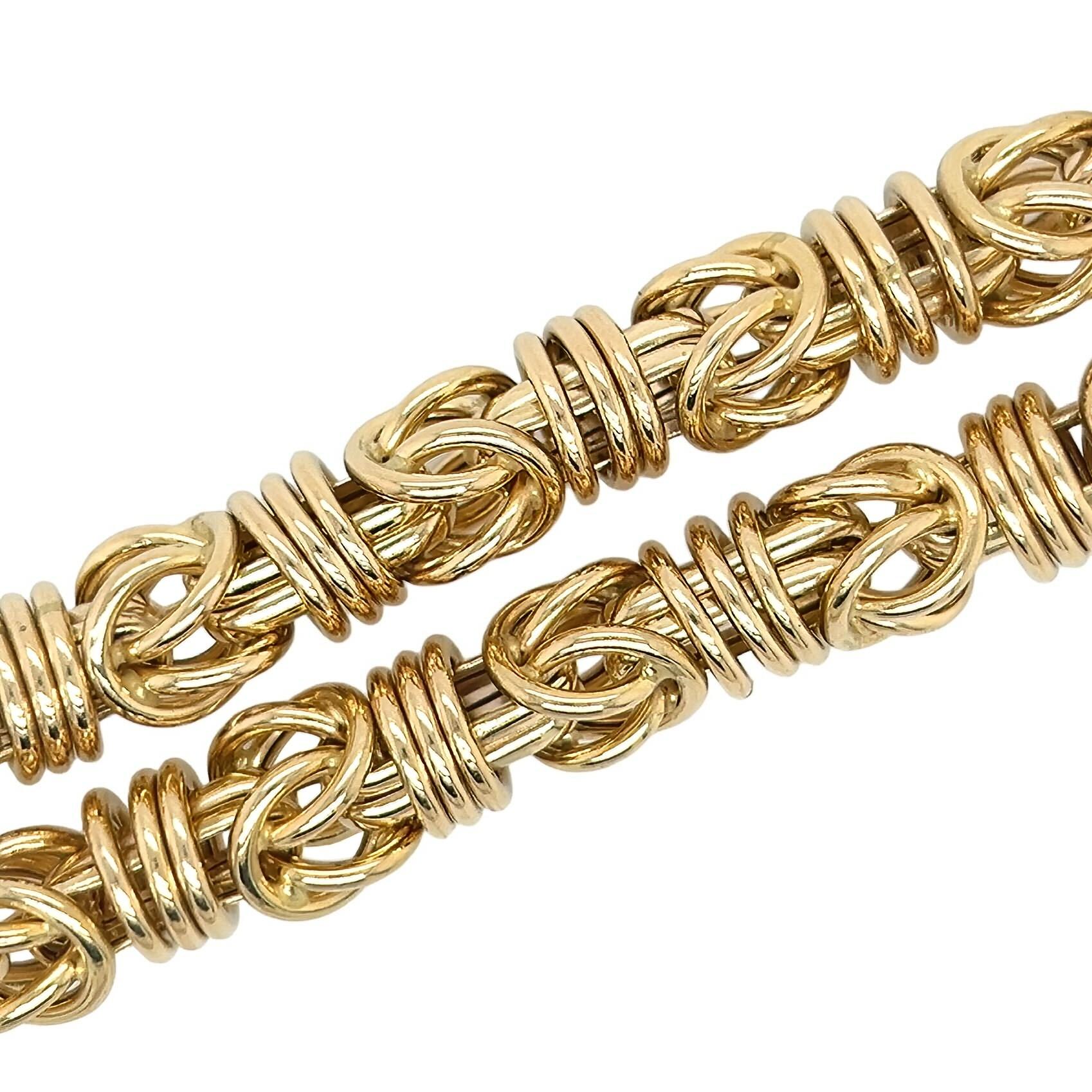 Long Gold Byzantine Link Necklace In Good Condition In New York, NY