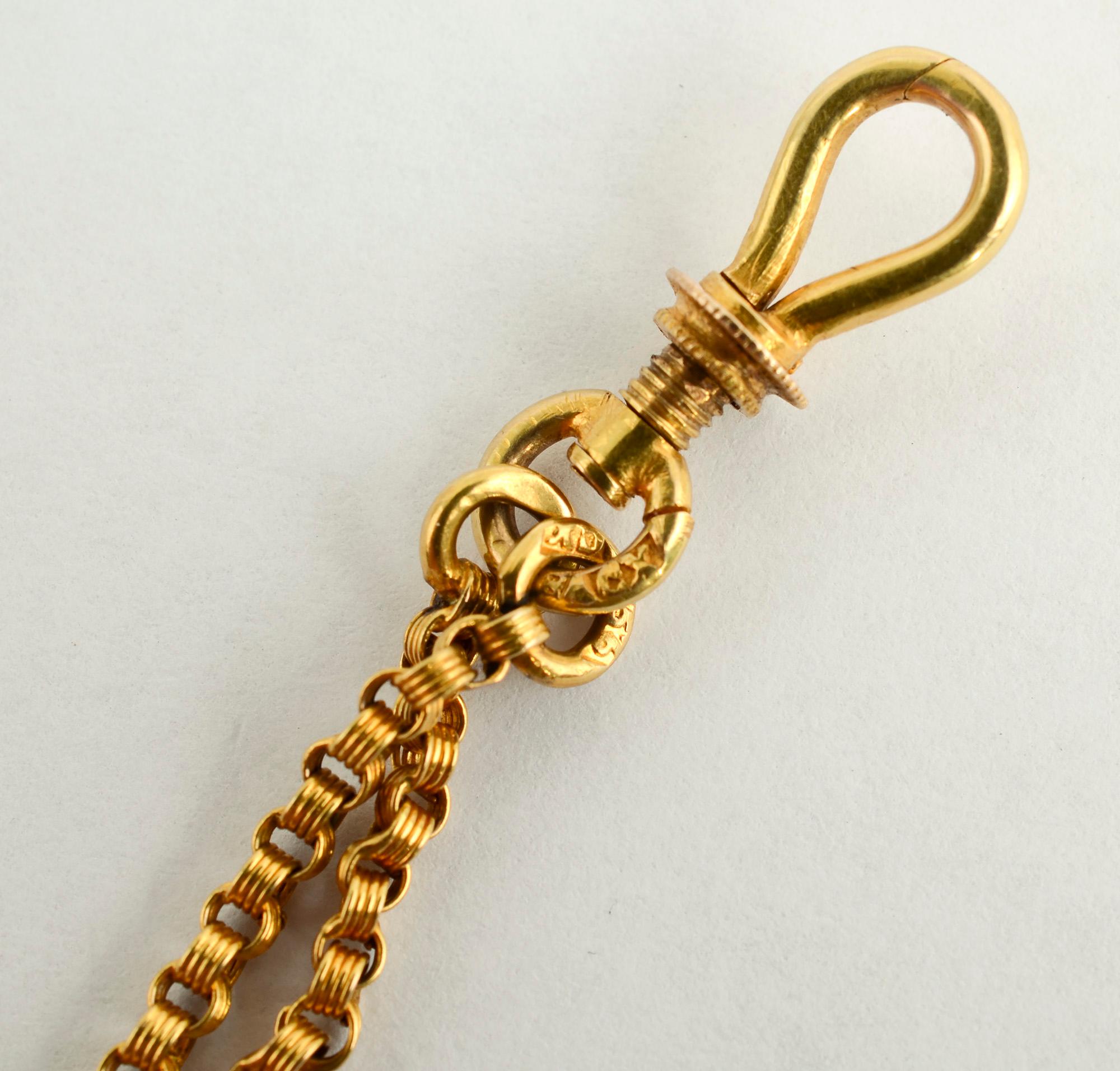 Women's or Men's Long Gold Russian Watch Chain