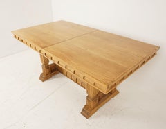Long Gothic Oak Extending Refectory, Boardroom Table Scotland 1930, B2019