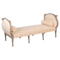 Long Gray Gustavian Settee Bench, Sweden circa 1860-80