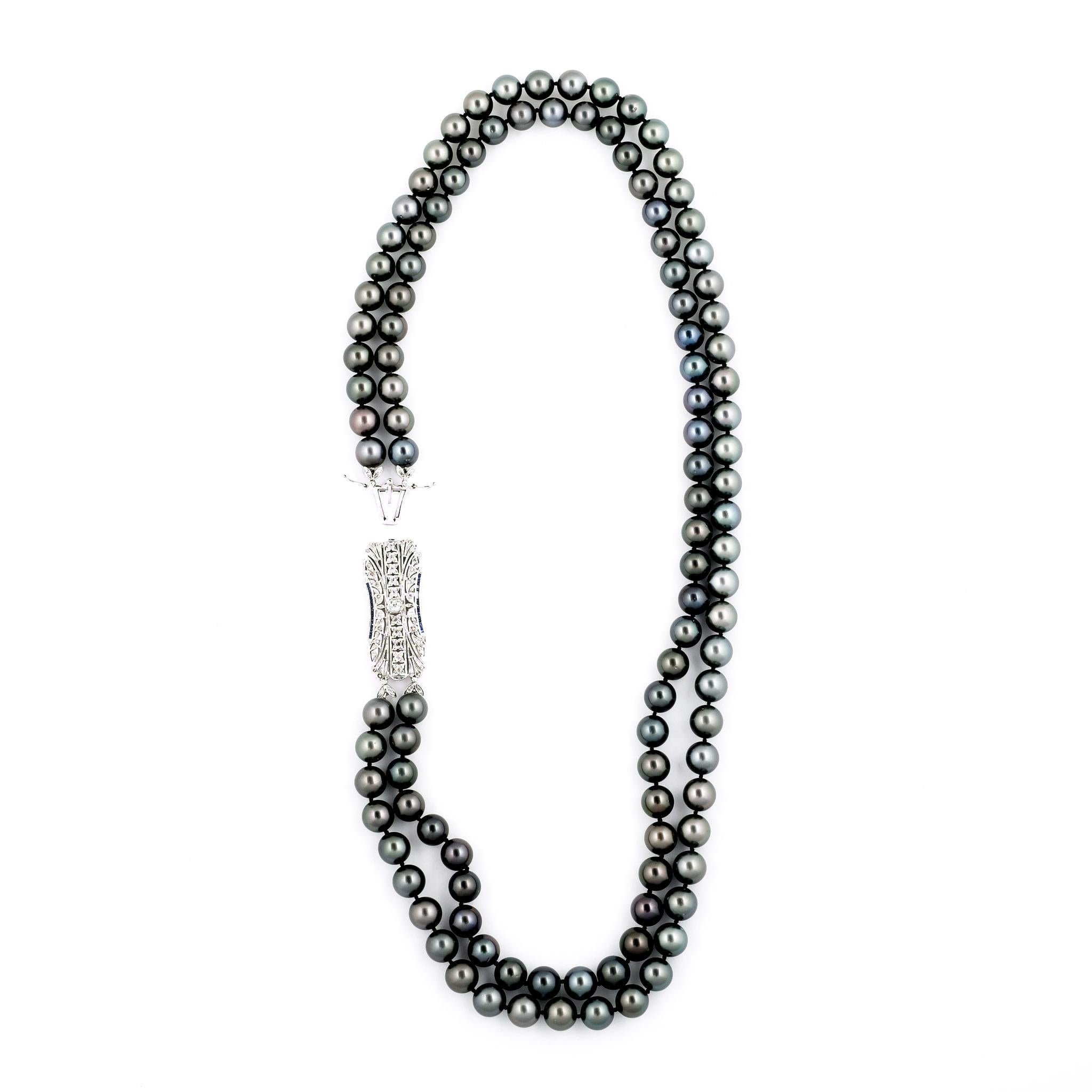 3 strand black pearl necklace