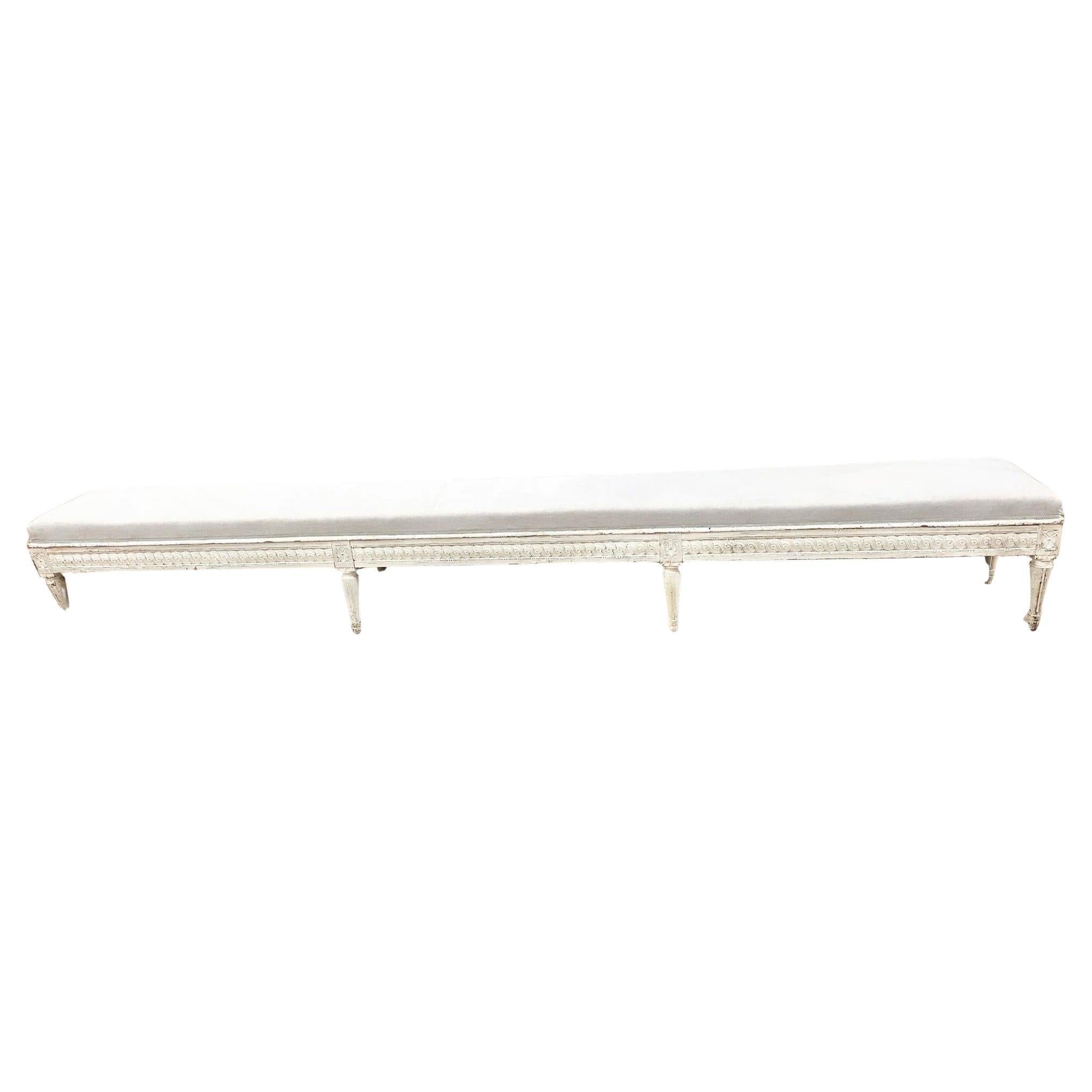 Long Gustavian Period Swedish Bench For Sale