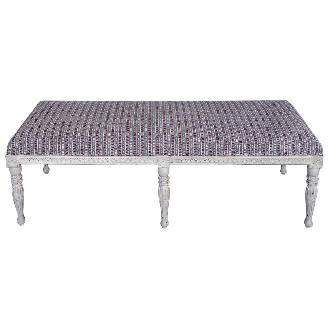 Long Gustavian Style Swedish Bench