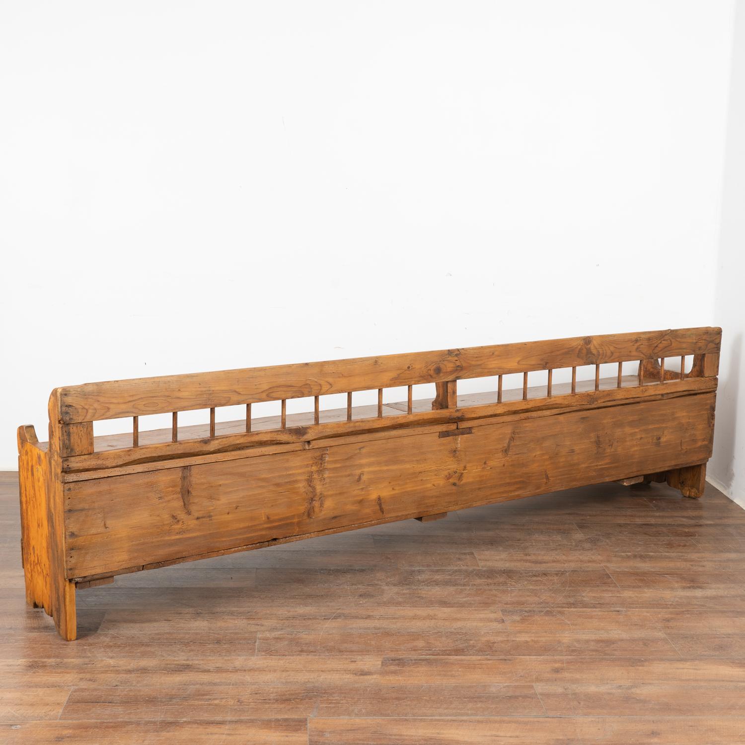 Long Hand Painted Bench With Interior Storage, Hungary circa 1880 For Sale 3