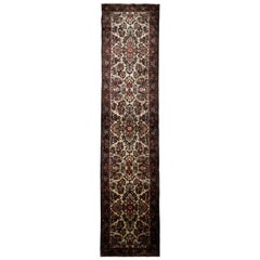 Long Handmade Carpet Runner Vintage Indian Rug Runner Floral Wool Stair Runner