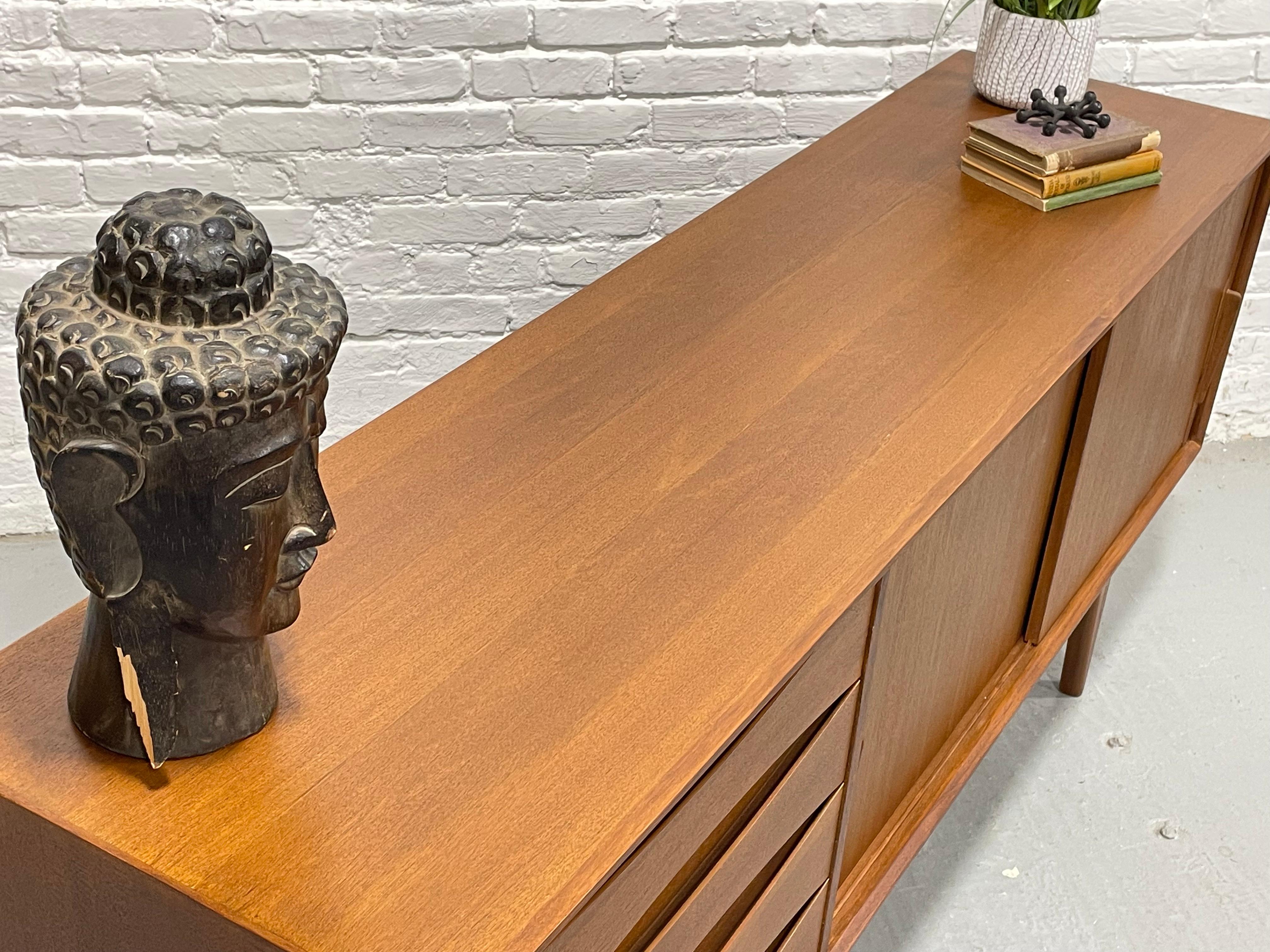 LONG + Handsome Mid Century Modern styled Teak CREDENZA / Sideboard For Sale 6