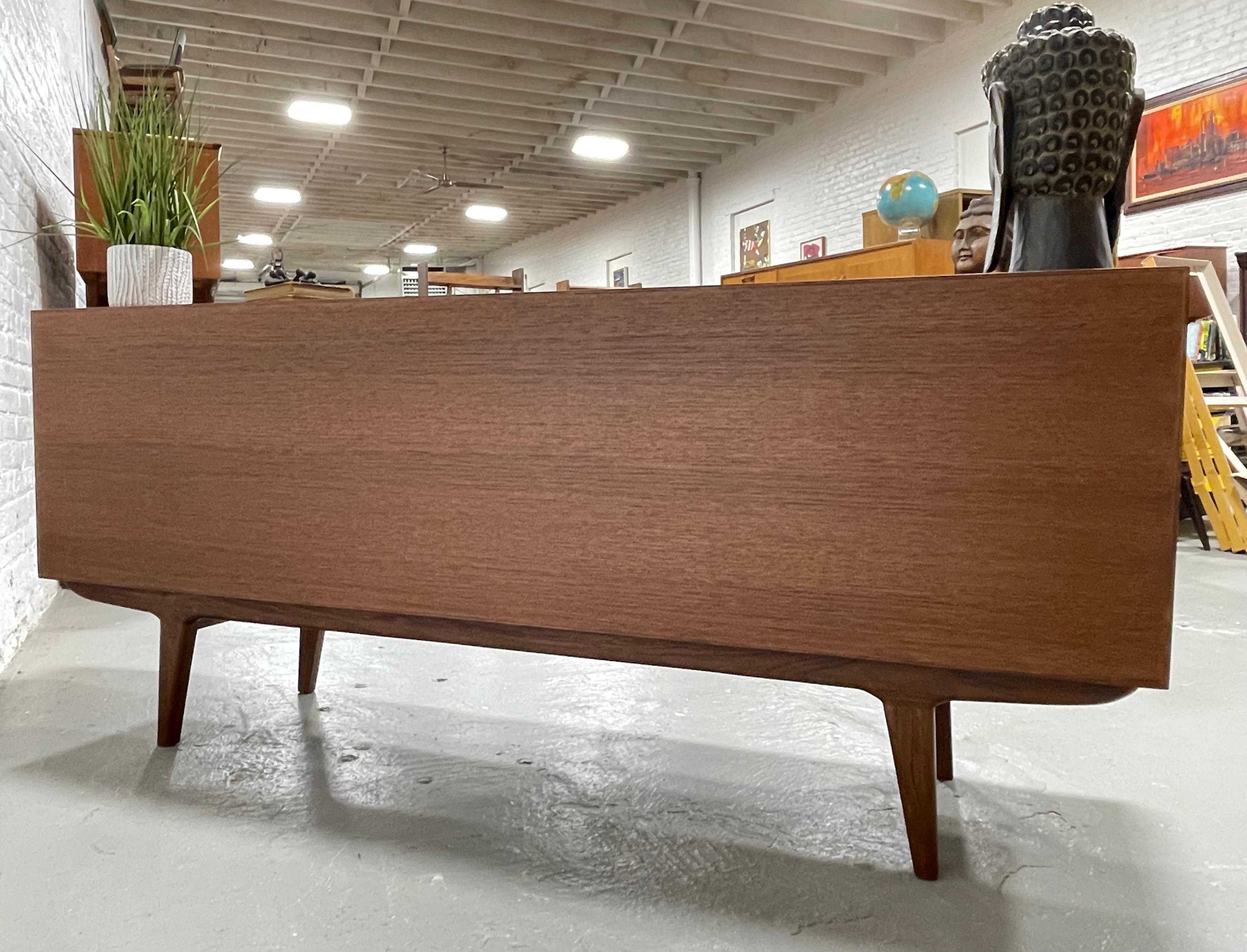 LONG + Handsome Mid Century Modern styled Teak CREDENZA / Sideboard For Sale 7
