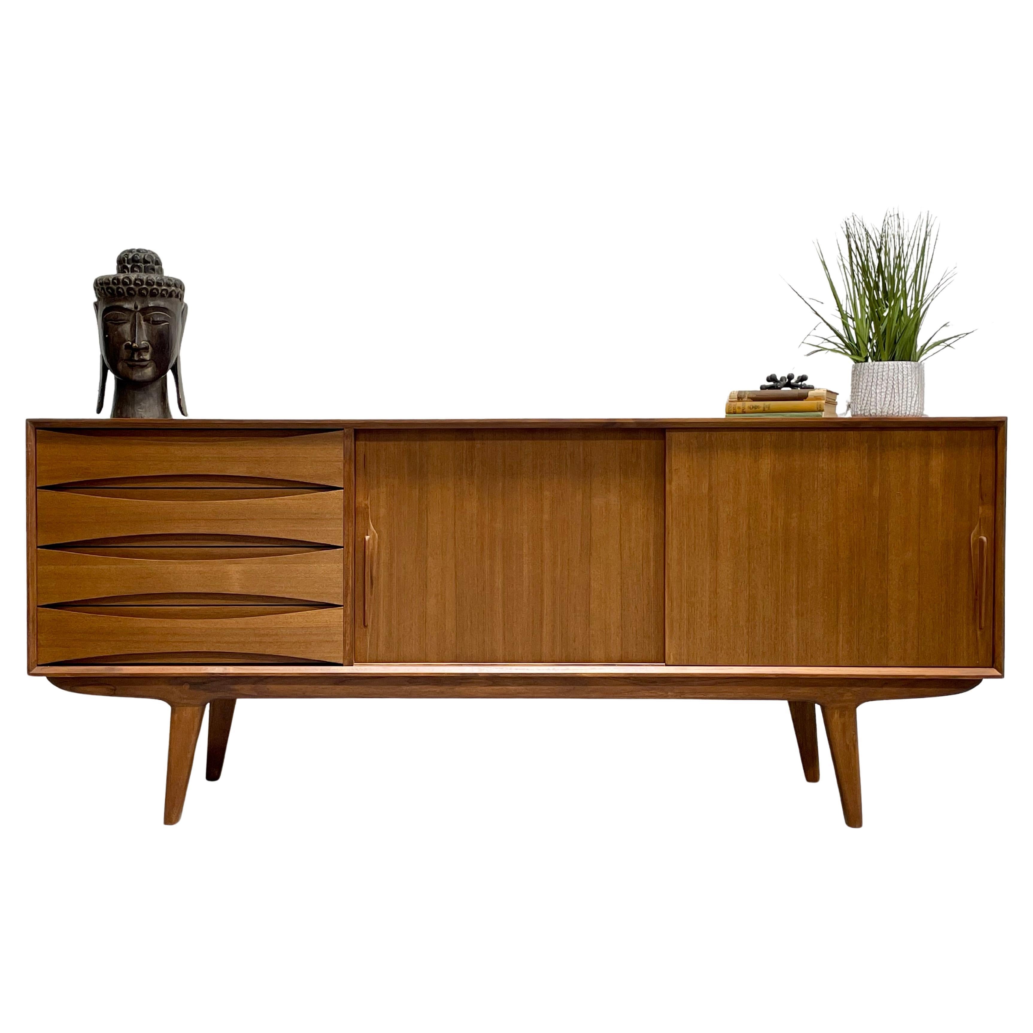 LONG + Handsome Mid Century Modern styled Teak CREDENZA / Sideboard