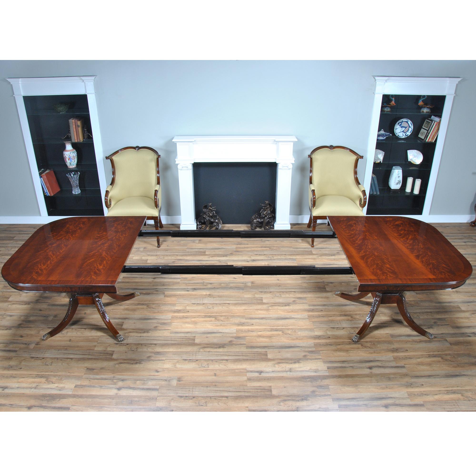 Hand-Carved Long Harp Base Dining Table  For Sale