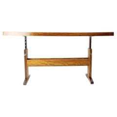 Long Height Adjustable Coffee/Dining Table in Mahogany, Czechoslovakia 1970s