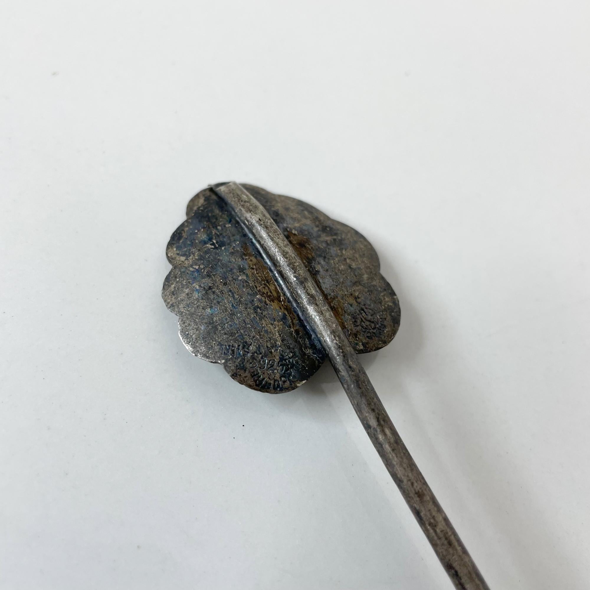 Cucchiaio da cocktail lungo per ghiaccio con scultura a forma di foglia in argento 925 Messico 1950 In condizioni buone in vendita a Chula Vista, CA