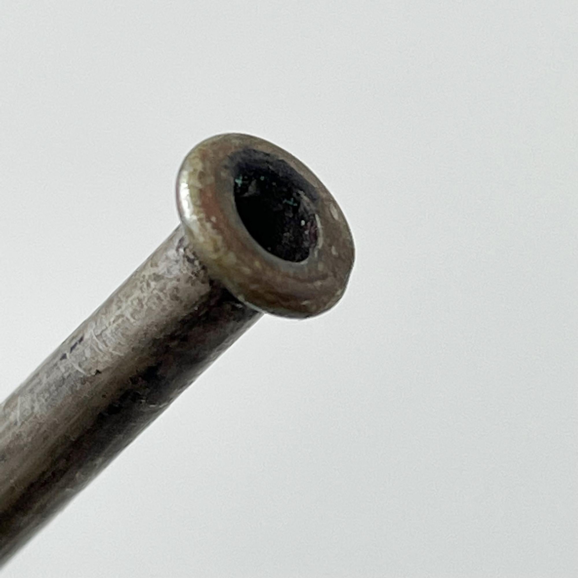 Metà XX secolo Cucchiaio da cocktail lungo per ghiaccio con scultura a forma di foglia in argento 925 Messico 1950 in vendita