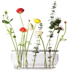 Lange Vase „Ikebana“ aus Mouth-Blown-Glas und Edelstahl für Fritz Hansen