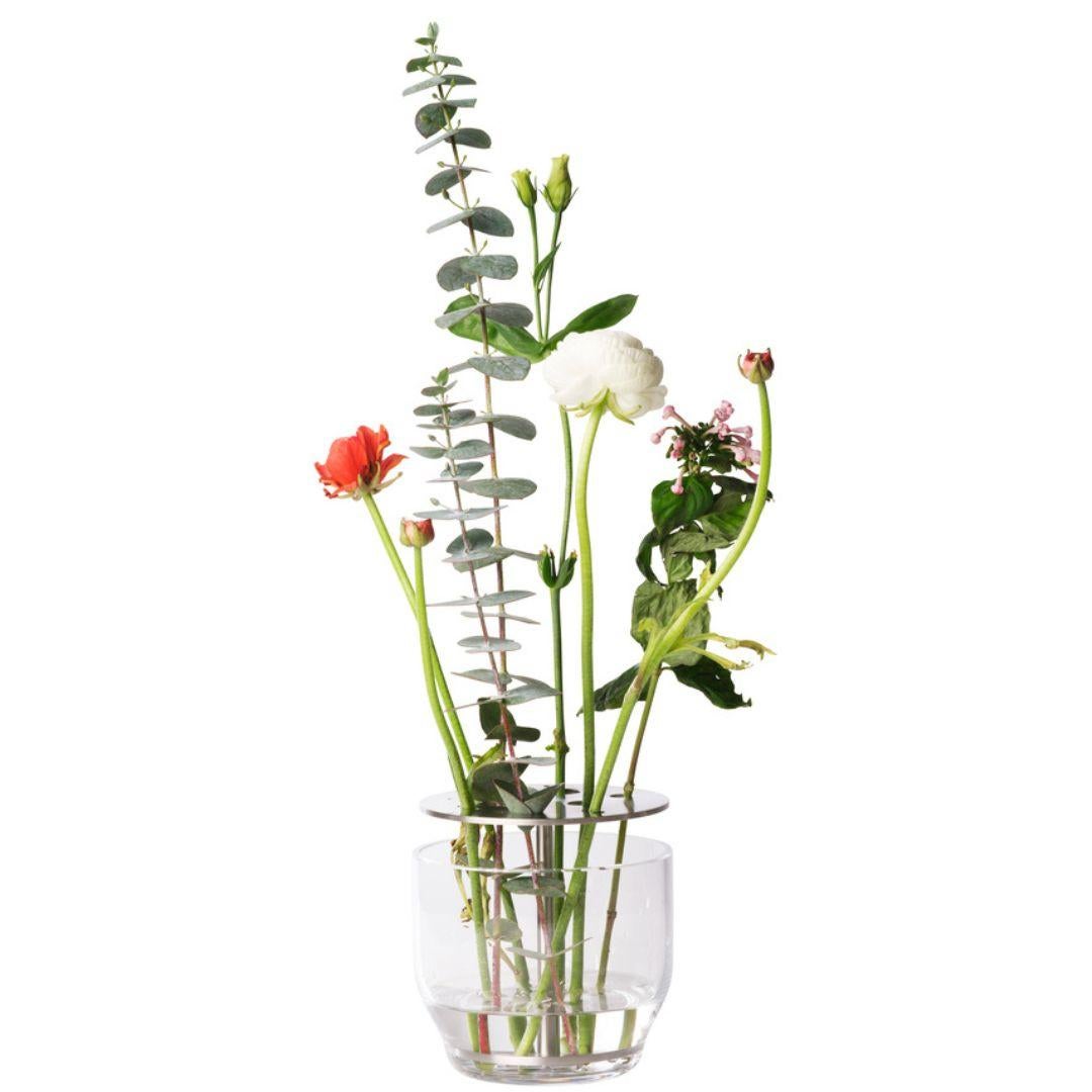 Contemporary Long 'Ikebana' Vase in Mouth-Blown Glass and Stainless Steel for Fritz Hansen For Sale