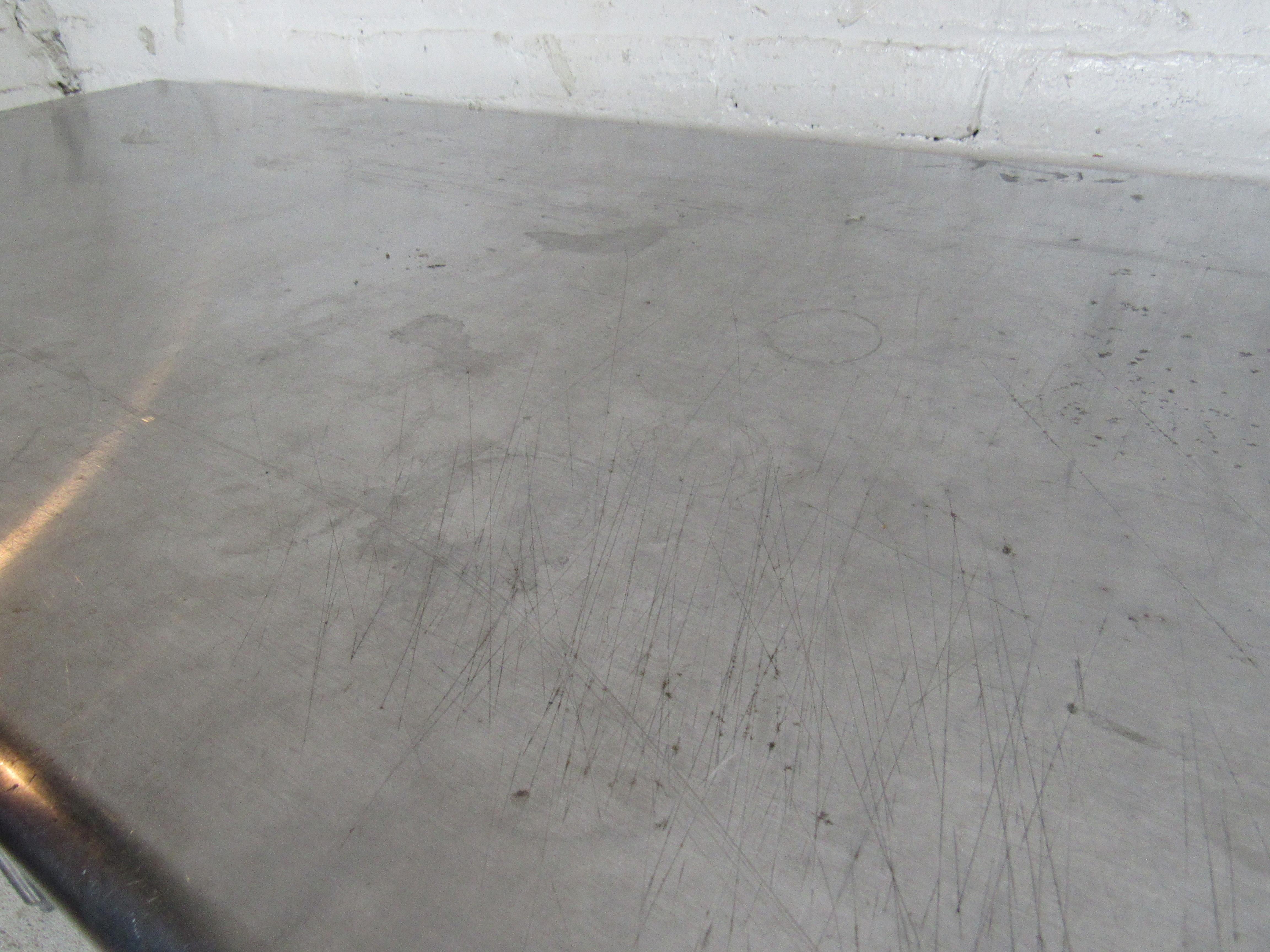 Long Industrial Metal Kitchen Table 3