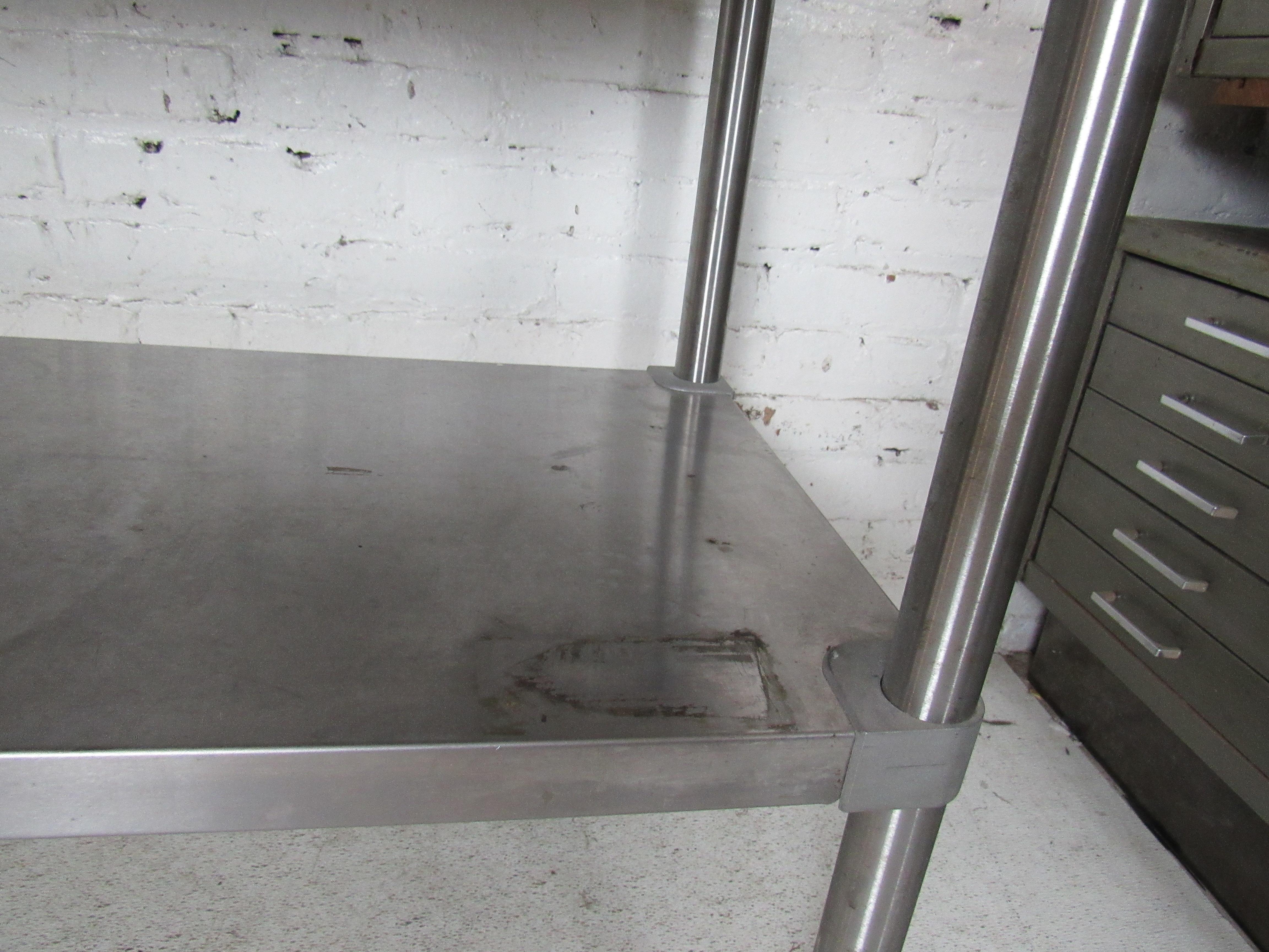 Long Industrial Metal Kitchen Table 2